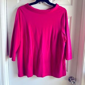 Plus size Talbots 3/4 sleeve hot pink top